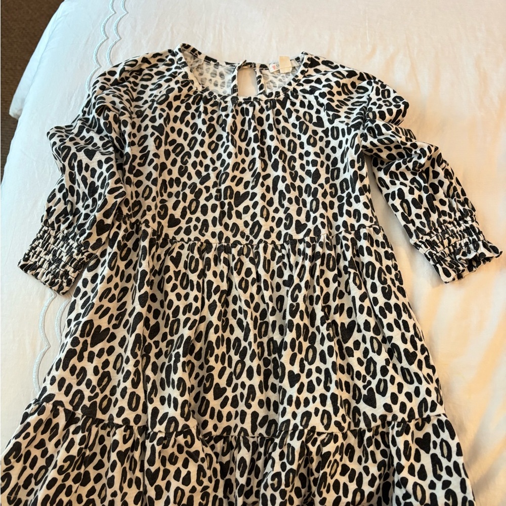 Kid's Crewcuts Black and White Animal Print Dress